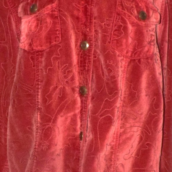 Coldwater Creek Embroidered Velvety Soft Shacket - Picture 2 of 5